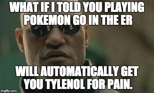 GO in the ER will automatically get you Tylenol for pain