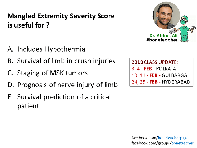 Mangled extremity severity score is useful for