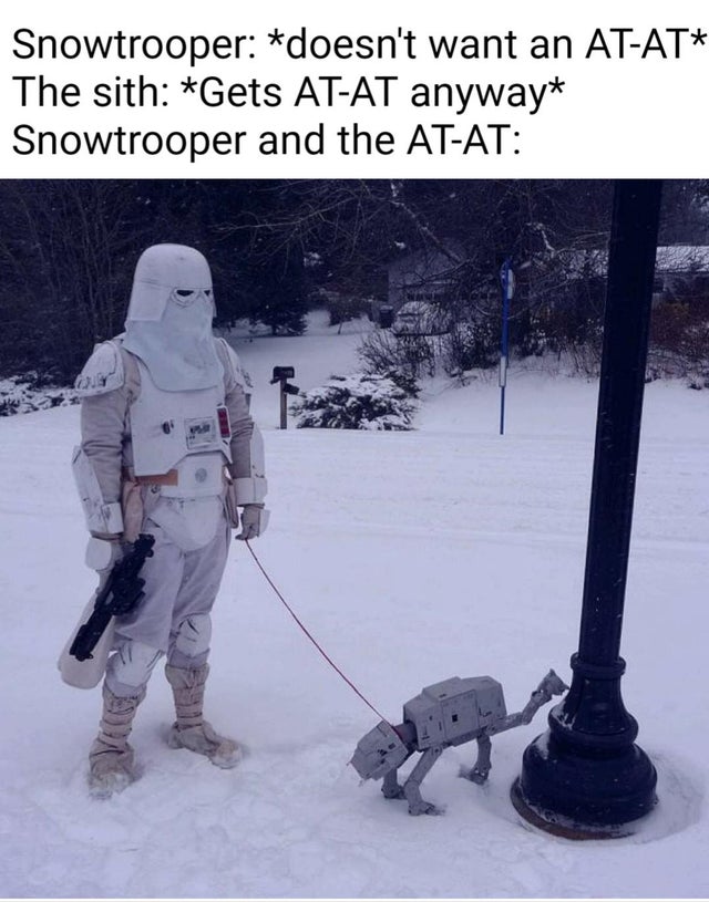 The AT-AT and the snowtrooper