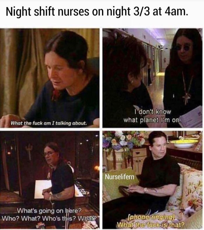 Night shift nurses on night