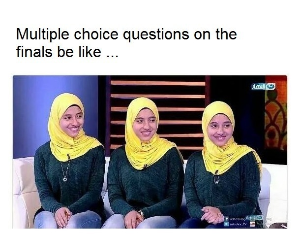 Multiple choice questions on the finals