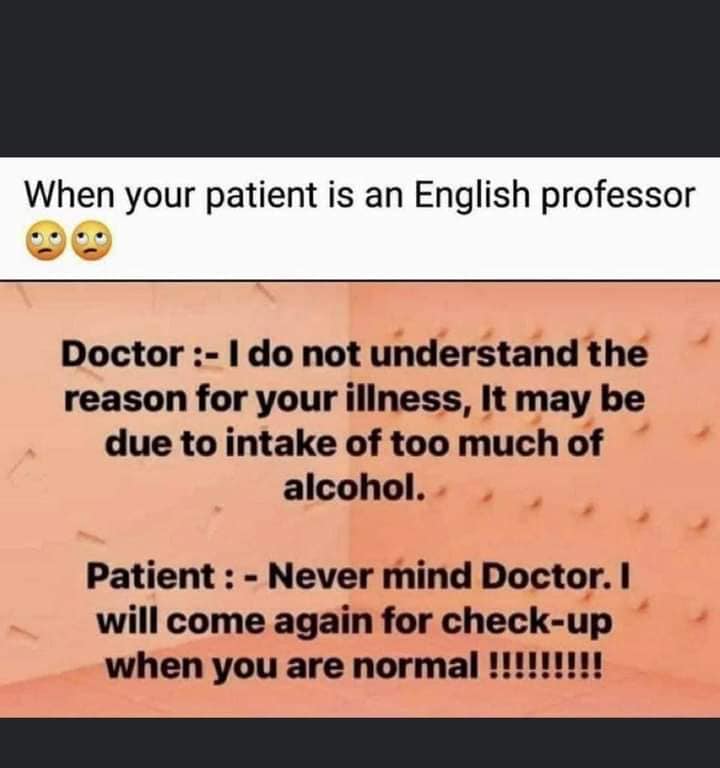 When your patient is an english professor