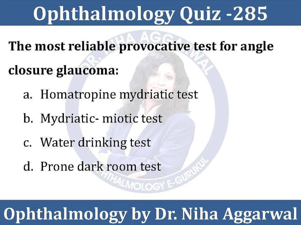 The most reliable provocative test for angle closure glaucoma