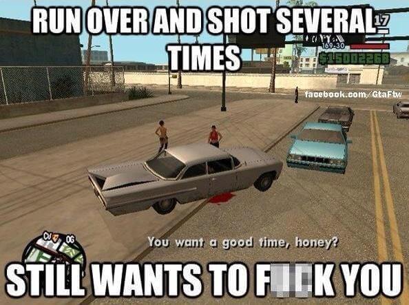 Run over and shot several times…